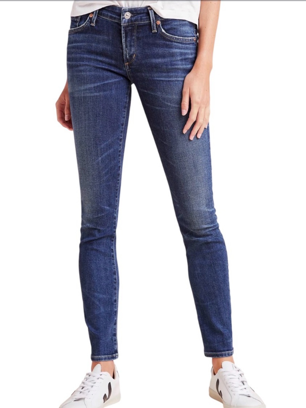 Citizens Of Humanity Dark Blue Low Rise Racer Skinny Jeans